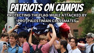 Frat Boys Protect the Flag While Attacked by Pro-Palestinian Classmates Resimi