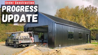 Slick looking Shed House with tinted windows and Ebony T-Rib Cladding | WaikatoSheds.co.nz