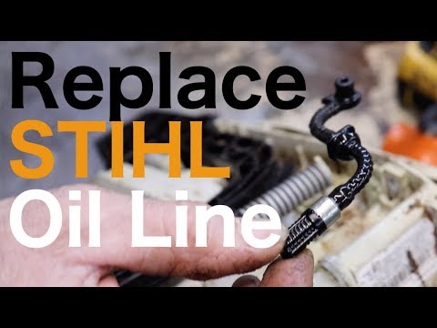 Stihl MS-211 전기 톱에서 오일 라인을 교체하는 방법-Taryl로