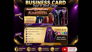 Fashion Business Card Design Tutorial Afaan Oromo