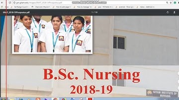 GNAT 2018 GITAM NURSING ADMISSION TEST Notification