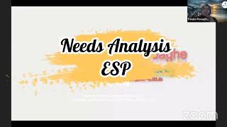 ESP : Needs Analysis