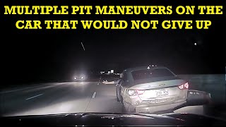 Stopped in the middle of the Interstate - ARKANSAS STATE POLICE pursuit takes several PIT attempts