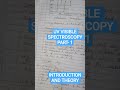 UV -Visible spectroscopy part-1 Introduction and theory.