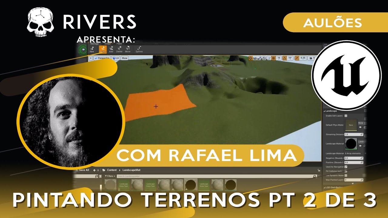 UNREAL ENGINE - AULA 11 - PINTANDO TERRENOS Pt 2 de 3 - Prof Rafael ...