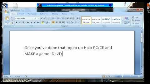 How to use Dev Trainer for Halo PC/CE