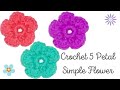 How to Crochet a Simple 5 Petal Flower for Beginners