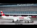 Airplanes at Zurich airport, Switzerland 🇨🇭 | Observation deck B | 2024