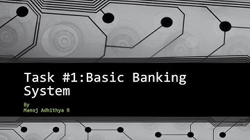 Basic Banking System | Task #1 | GRIP | The Sparks Foundation | Manoj Adhithya R