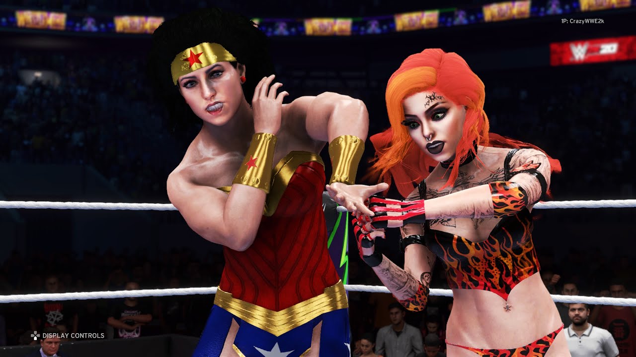 WWE 2K20 - Wonder Woman vs. Flame Firespark - Epic Girl Fights 💜