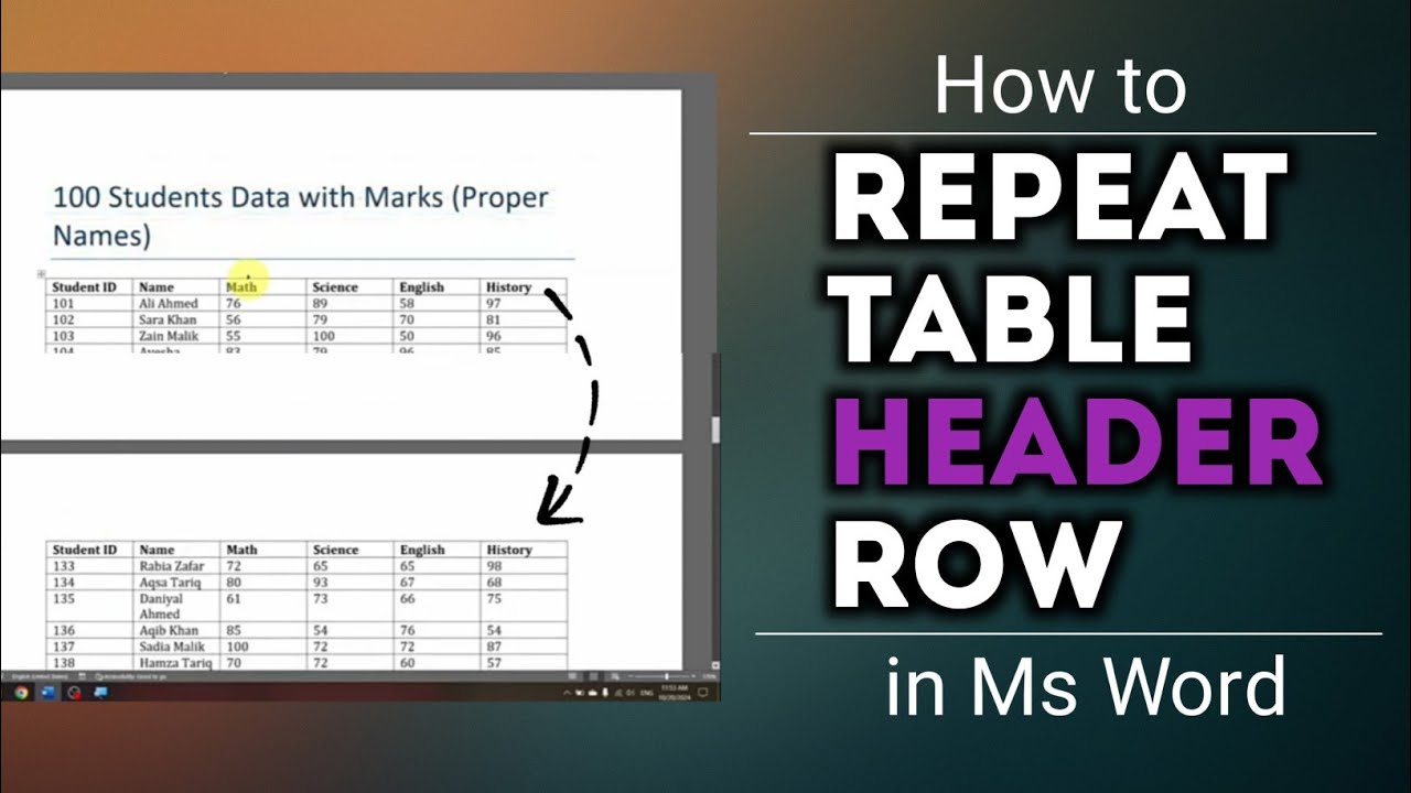 "How to Repeat Header Row in MS Word | Table Formatting Tips & Tricks"