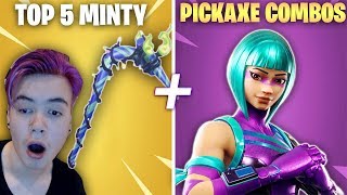 TOP 5 BEST MINTY PICKAXE COMBOS PART 2 - Best Skin Combinations With Minty Pickaxe Ranked!