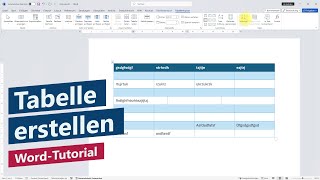 Tabelle Erstellen Und Formatieren Word-Tutorial