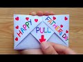 Diy  surprise message card for fathers day  pull tab origami envelope card  fathers day card