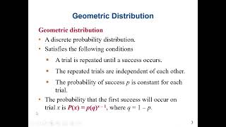 Find probabilities using the Geometric and Poisson Discrete Probability Distributions