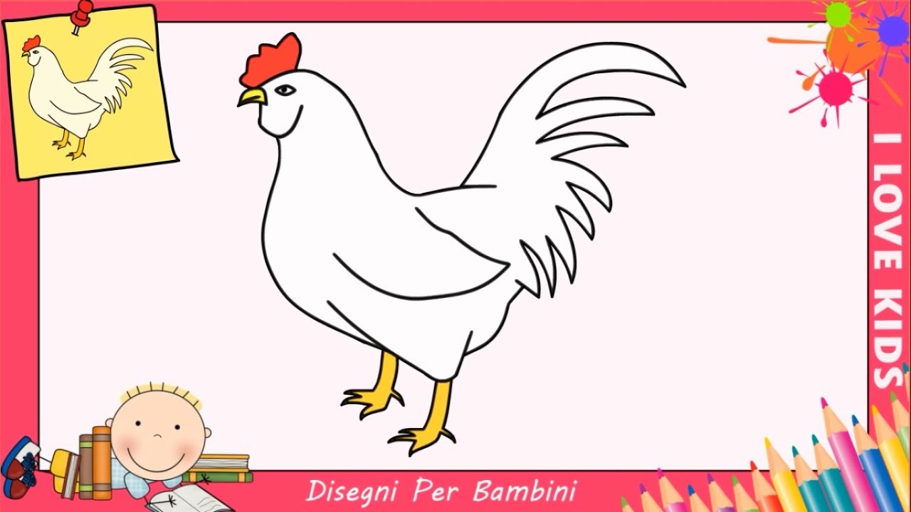 Disegni Di Pollo Gallo Facili Per Bambini Come Disegnare Un Pollo Gallo 4 Youtube