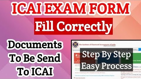 ICAI Exam Form For CA Exams || Being CA || CA Intermediate Exam Form | Documents To Be Send