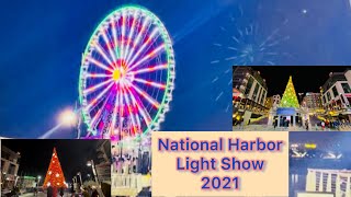 Light Show At National Harbor |Nightly Tree Light Show | 2021 | Waterfront Holiday Events