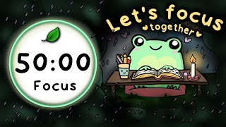Pomodoro Timer 3x50 (2.5hr) | Rain + Rainforest ⛈️🌿 | ADHD Focus ❥
