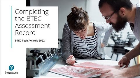 BTEC Tech Award Assessment Record
