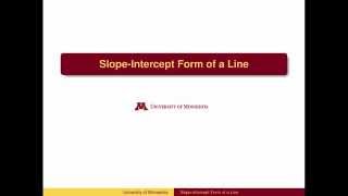AL25 - Slope-Intercept Form of a Line