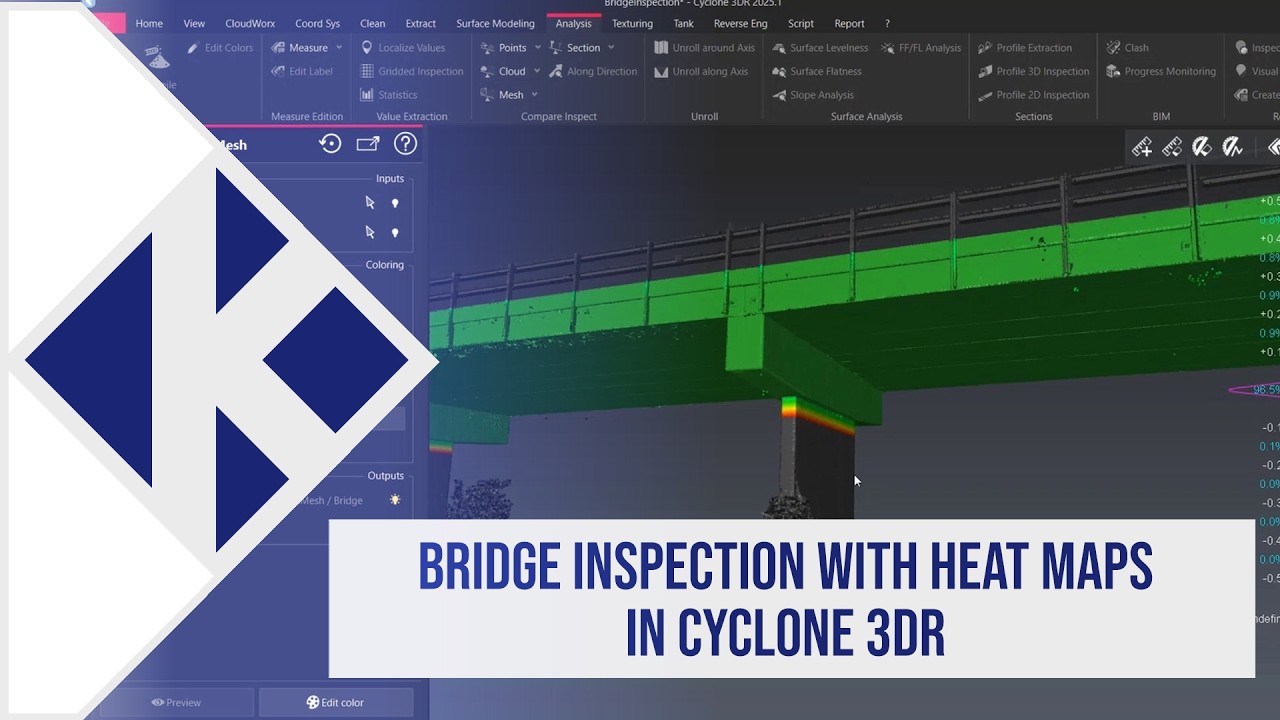 Bridge Inspection with Heat Maps in Cyclone 3DR - YouTube