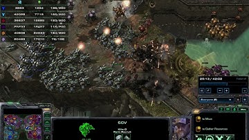 SC2 2V4 insane Ai Zerg Last impact (1 Man + 1 insane Terran V 4 insane Zerg)