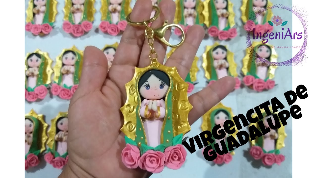 Llaveros pintados  Llaveros, Manualidades, Virgen de guadalupe