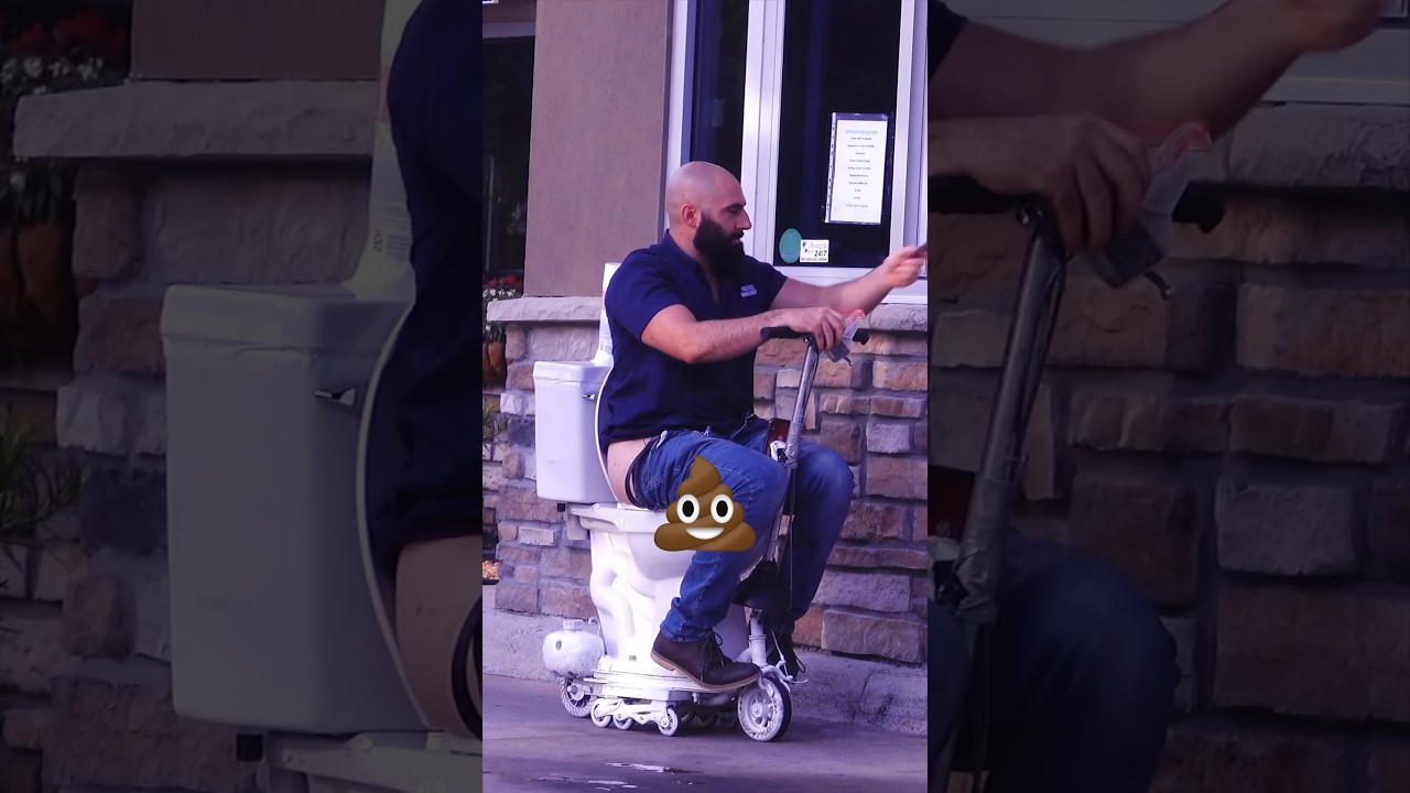 Motorized Toilet at the Drive Thru Prank! 🚽💨 Fart 9! 💩 #shorts