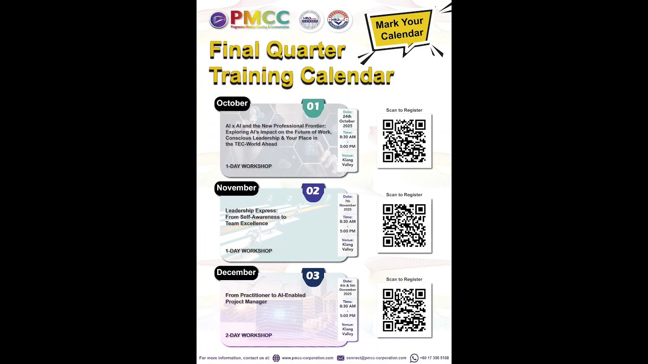 PMCC Final Quarter Training Schedule 2025