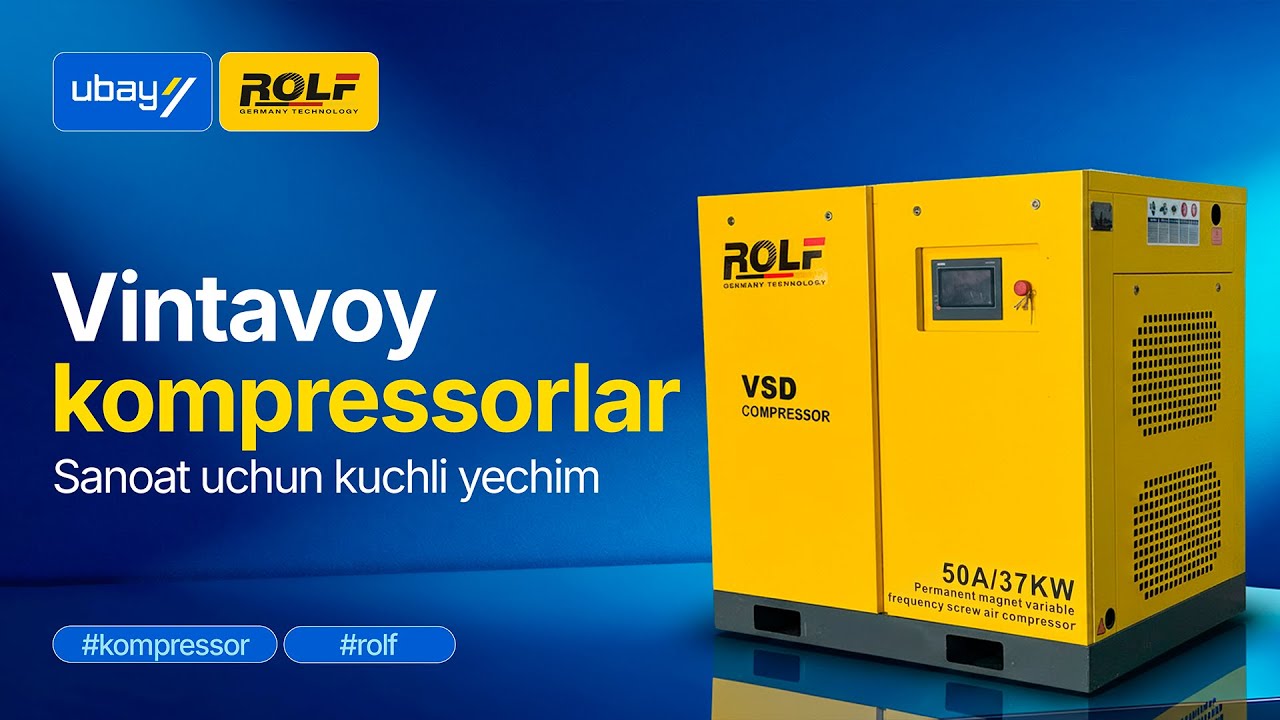 Vintavoy kompressorlar | Sanoat uchun kuchli yechim | ROLF | UBAY TOOLS