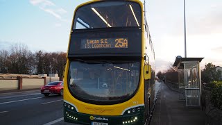 Route Visual | Ride onboard Dublin bus Hybrid (VH2) on route 25A towards Lucan SC