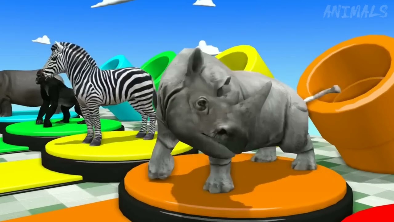 Paint animals gorilla Giant lion Elephant the chase Monkey  Temple Run | Monkey taking  the farm #1