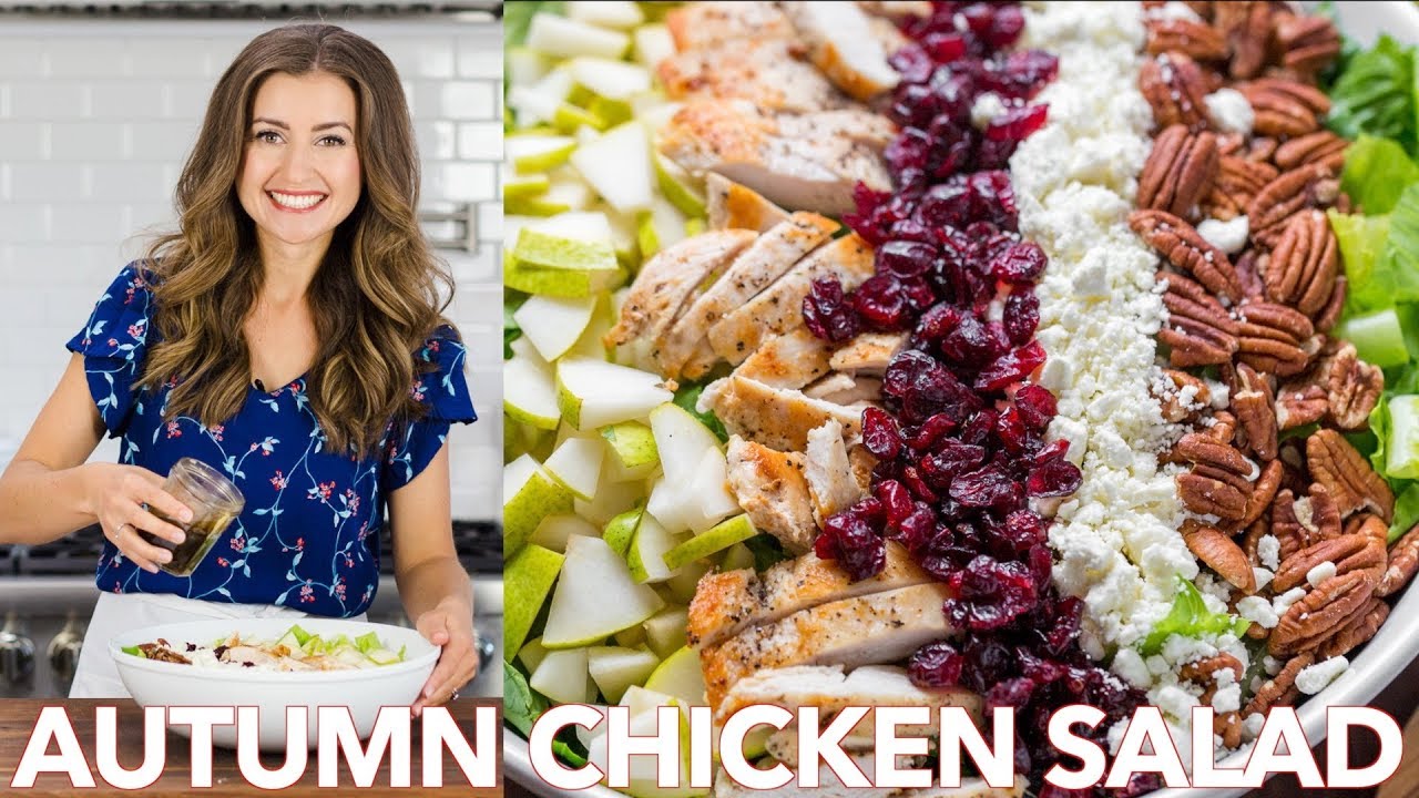 Healthy Autumn Chicken Salad Recipe + Easy Salad Dressing