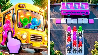 Multi Storey Bus Parking Jam 3D - Magic Primary Paints Bus Jam - iOS Android GamePlay #6 screenshot 3