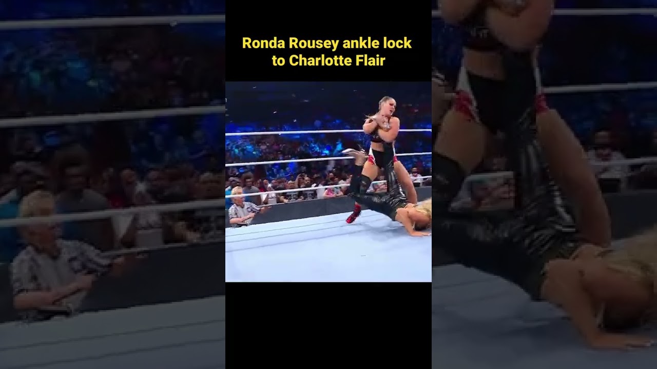 Ronda Rousey ankle lock to Charlotte Flair #rondarousey #charlotteflair #ww...