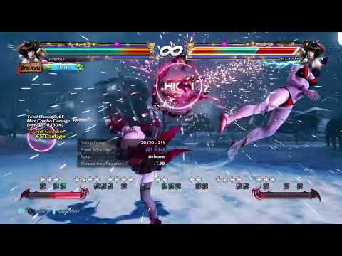 Eliza f,f+4,2,QCF+1,f+3+4 1 Bar Hit Confirmable 65 Damage 10 Hits Combo Season 4 Tekken 7