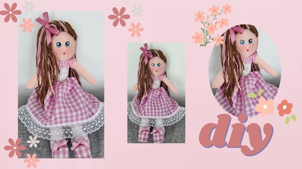 MUÑEQUITA cabello de colores realizada con rollo de cartón reciclado🌼🌻🌺/DIY