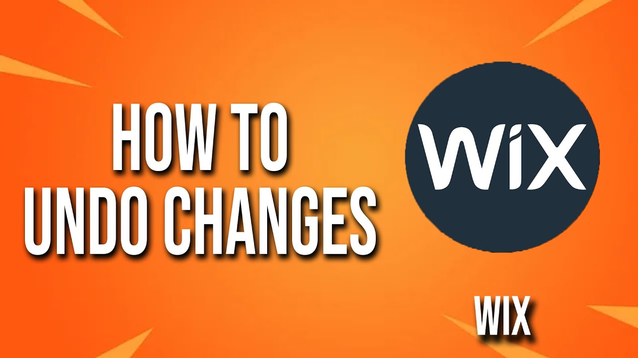 How To Undo Changes Wix Tutorial