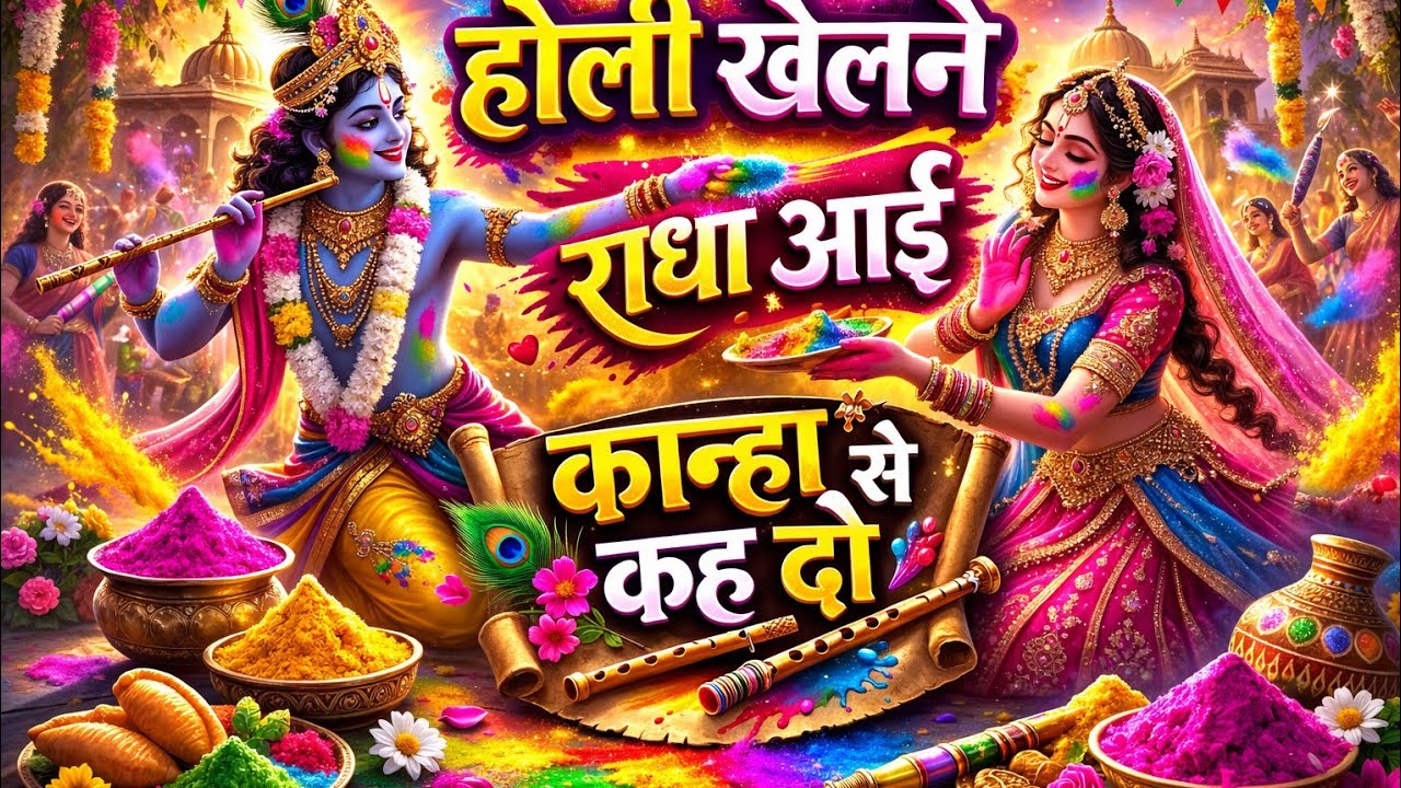 होली खेलने राधा आई 🌸कान्हा से कह दो 🎨Radha Krishna Holi Bhajan