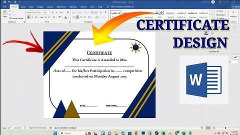 How To Create Beautiful Certificate Design Using  Microsoft Word 2025