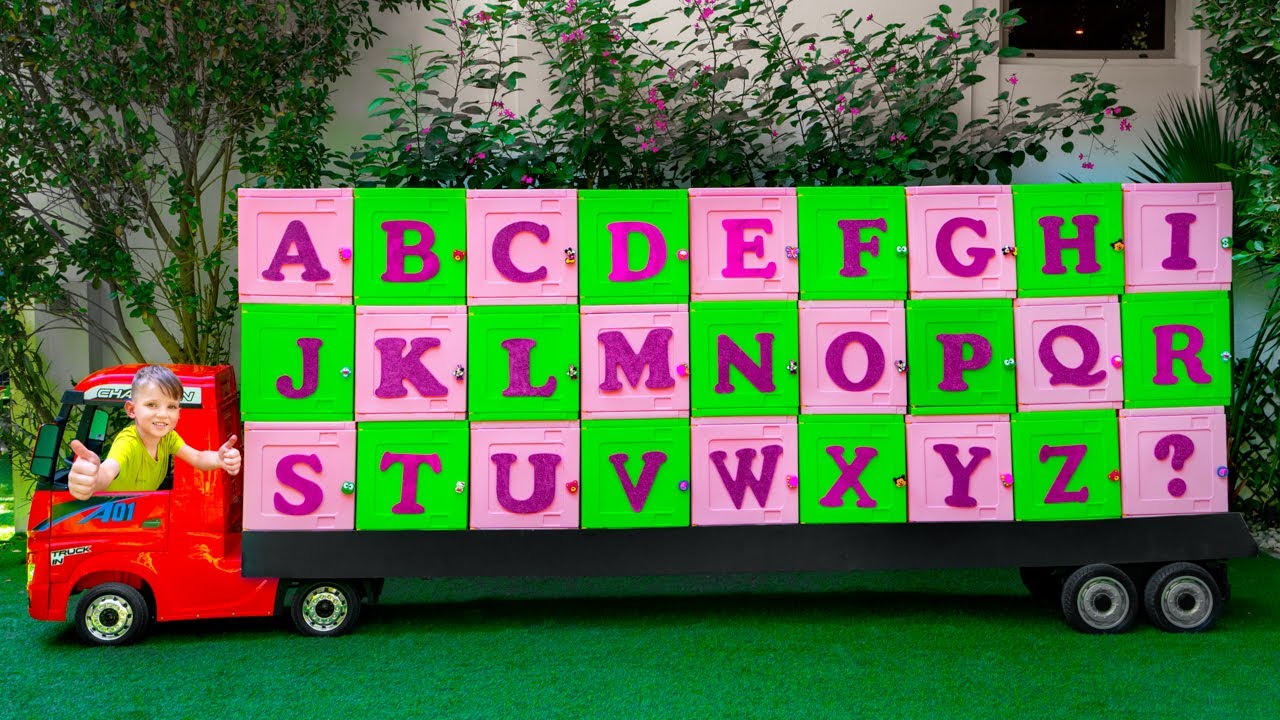 ⁣Five Kids learn the Alphabet / ABC Vehicles