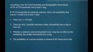5.3 TI Binomial Distribution Part 1 of 3