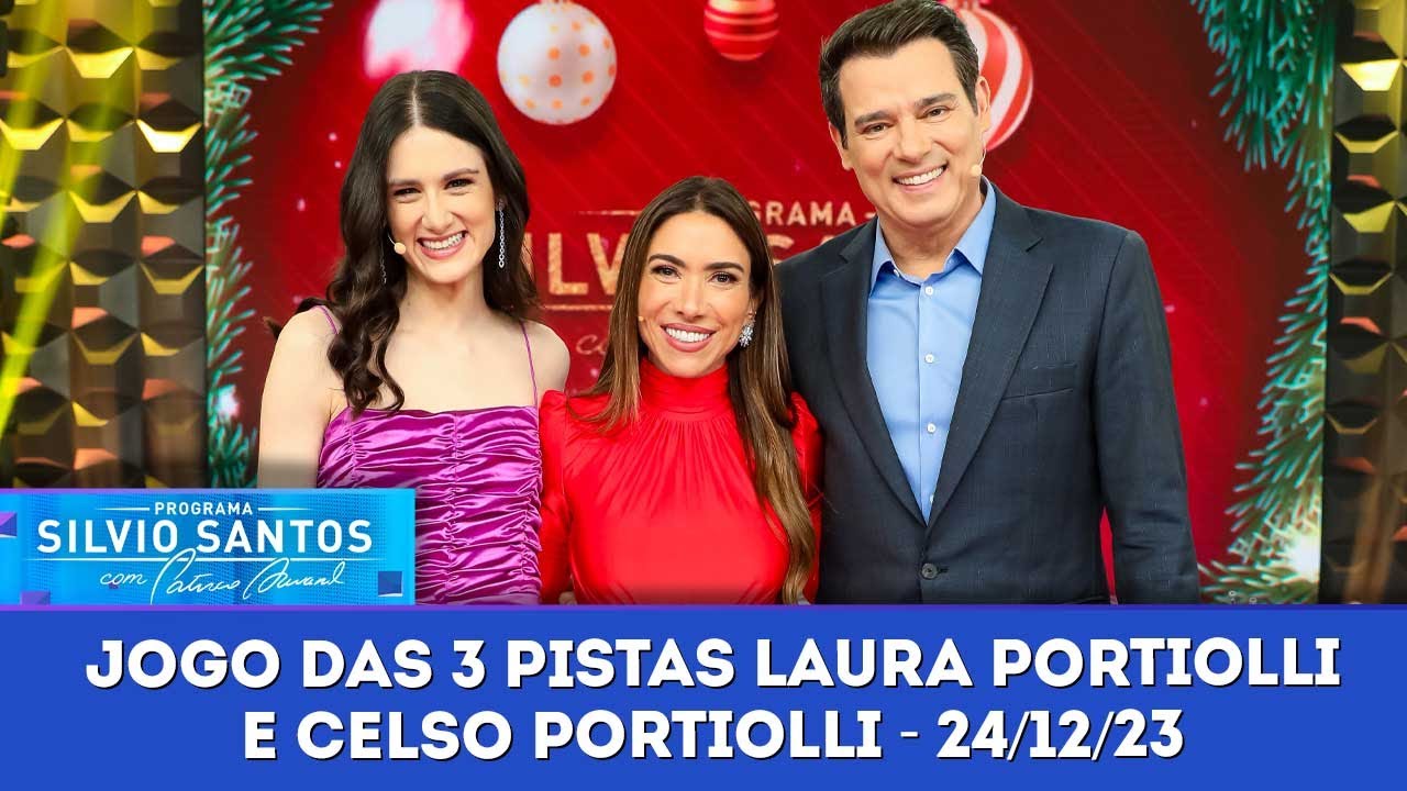 Jogo das 3 Pistas Laura Portiolli e Celso Portiolli | Programa Silvio Santos (24/12/23)