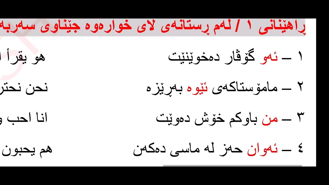 تمارين الضمير المنفصل للصف الخامس الاعدادي