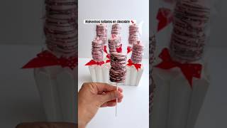 Malvaviscos bañados en chocolate  perfectos para tu mesa dulce de cumpleaños #marshmallow #treats