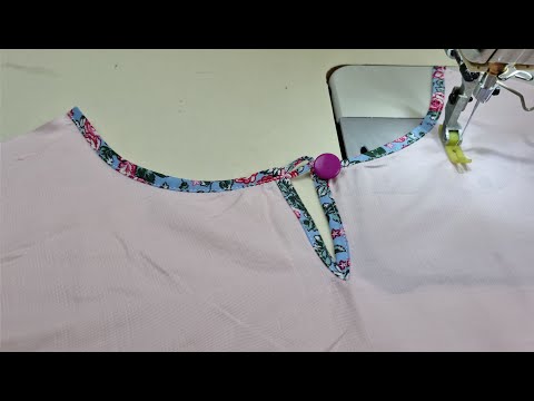 Video Cắt may cổ áo kiểu viền khuy vải rất dễ dàng chi tiết - youtube