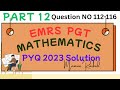 EMRS PGT MATH 2023 PYQ || PGT, TGT TEACHING MATH || MCQs