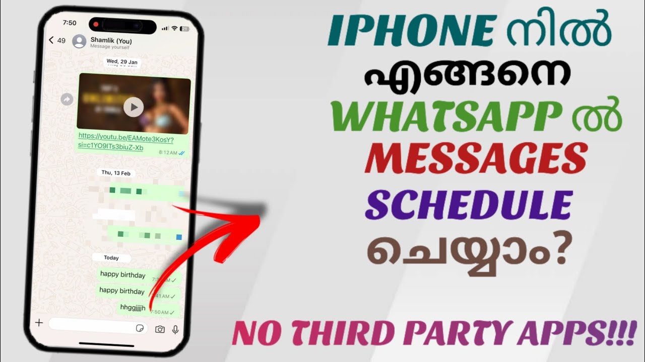 How To Schedule Messages In Whatsapp In Apple Iphone | No Third Party Apps | Malayalam