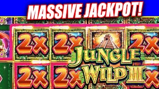 BIGGEST FULL SCREEN JACKPOT ON YOUTUBE ★ JUNGLE WILD 3 - SLOT MACHINE ➜ MASSIVE HIGH LIMIT JACKPOT! screenshot 5